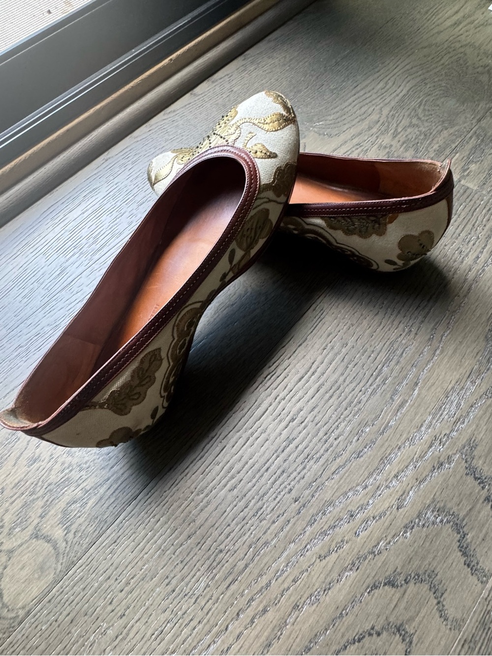 Vintage Archival Dries Van Noten Brocade Floral Flats- size 9 🖤🌲 - Picture 5 of 11